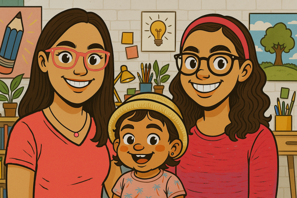Cai and Co Team graphic, Cai, Indy,and Corie